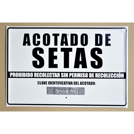 ACOTADO DE SETAS - PROHIBIDO RECOLECTAR SIN PERMISO DE RECOLECCIÓN - CLAVE IDENTIFICATIVA DEL ACOTADO